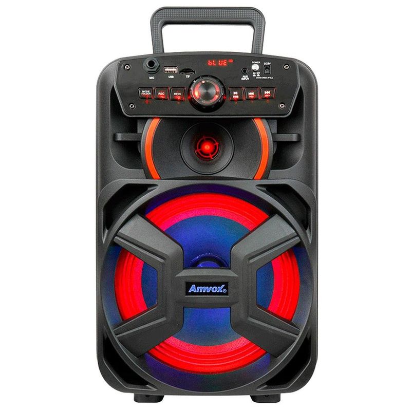 caixa de som amplificada amvox gigante ii 220w preto aca 221 (mp)