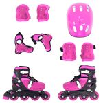 patins belfix rollers com kit médio rosa 365302