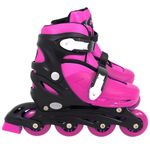 patins belfix rollers com kit médio rosa 365302