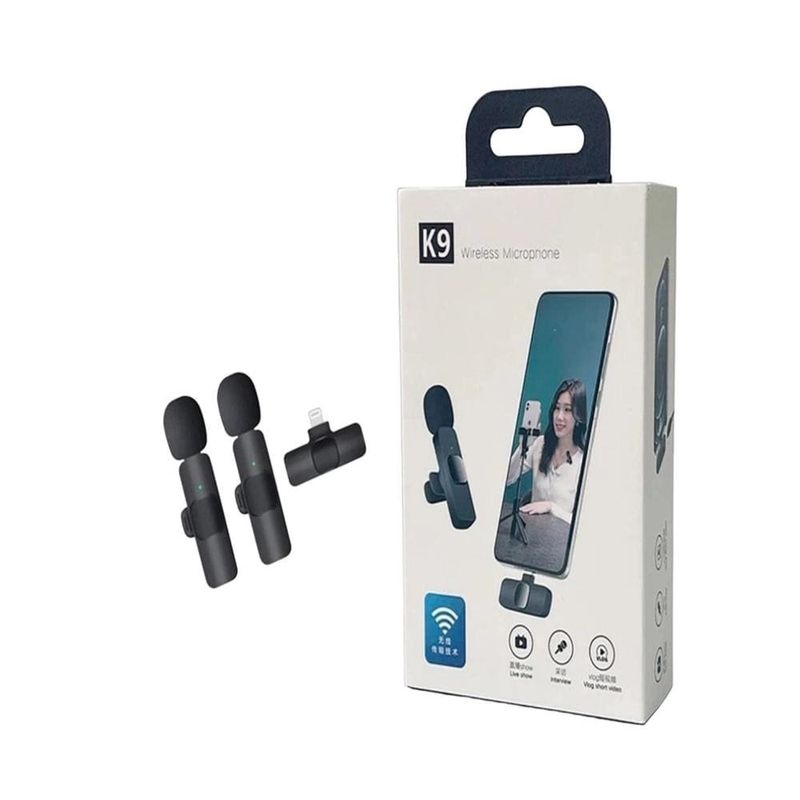 mini microfone lapela k9 com usb sem fio 72mah 2.4ghz (mp)