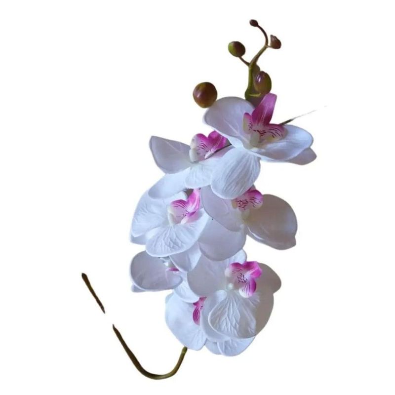 orquídea artificial branca e rosa 89cm fln0041 (mp)