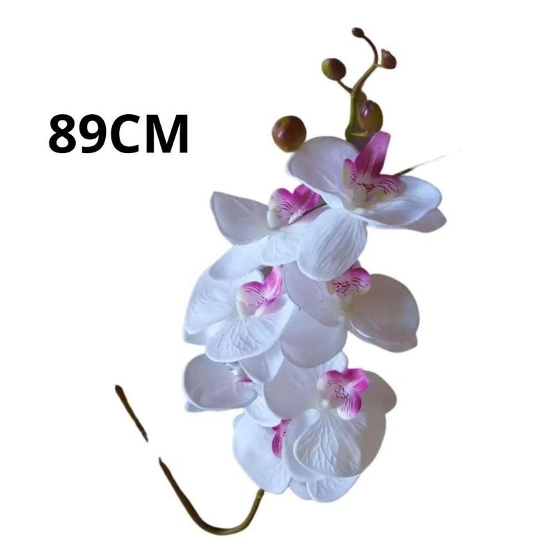orquídea artificial branca e rosa 89cm fln0041 (mp)