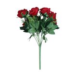 buquê rosa vermelha artificial 33cm fln0049 (mp)