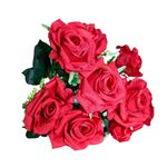 buquê rosa vermelha artificial 33cm fln0049 (mp)