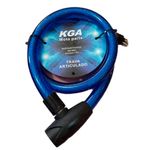 trava kga cadeado antifurto com cabo de aço para moto bicicleta corrente e portão 25x120cm azul (mp)