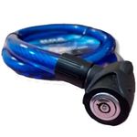 trava kga cadeado antifurto com cabo de aço para moto bicicleta corrente e portão 25x120cm azul (mp)