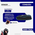 intercomunicador spencer capacete moto fone de ouvido bluetooth spc 80040 (mp)