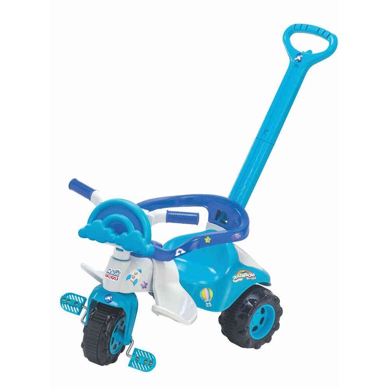 triciclo infantil magic toys rainbow azul 2723
