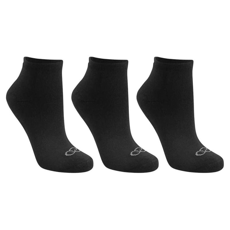 meia esportiva feminina n°33/38 olympikus cano curto 3 pares preta (mp)