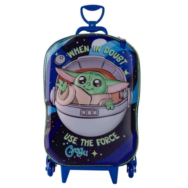 mochila de rodinha maxtoy starwars grogu azul 3861cm24 (mp)
