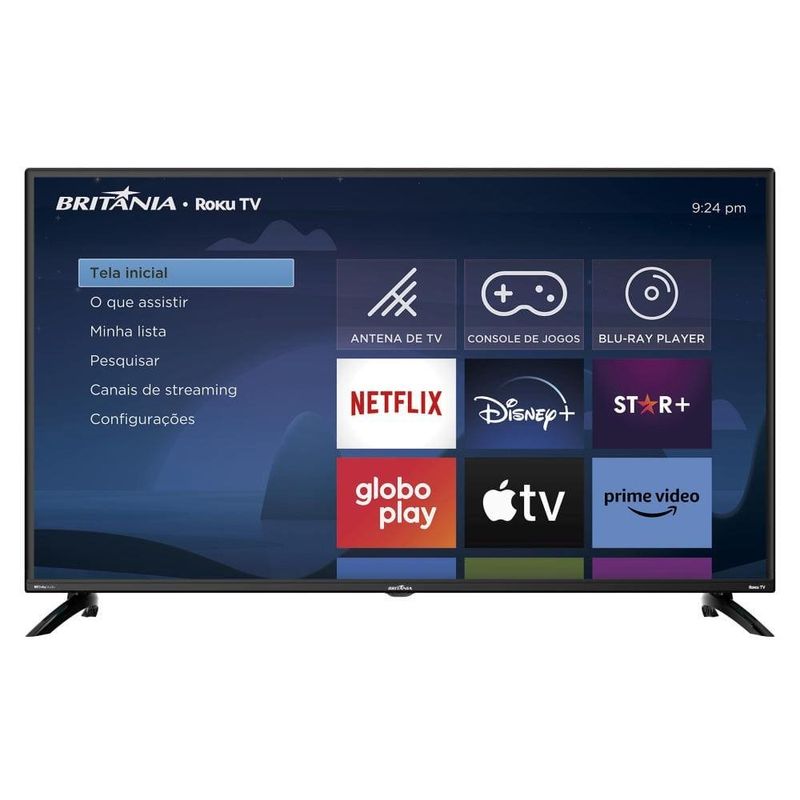 smart tv britânia 42" led hd roku dolby áudio btv42g6fr2cp (mp)