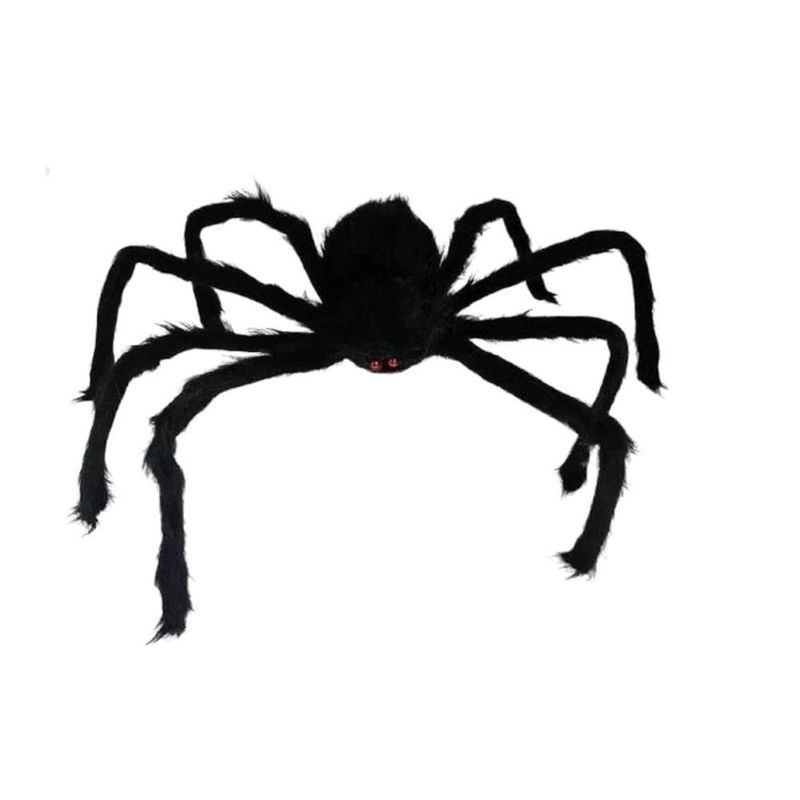 aranha decorativa nyr festas peluda 90cm preto (mp)