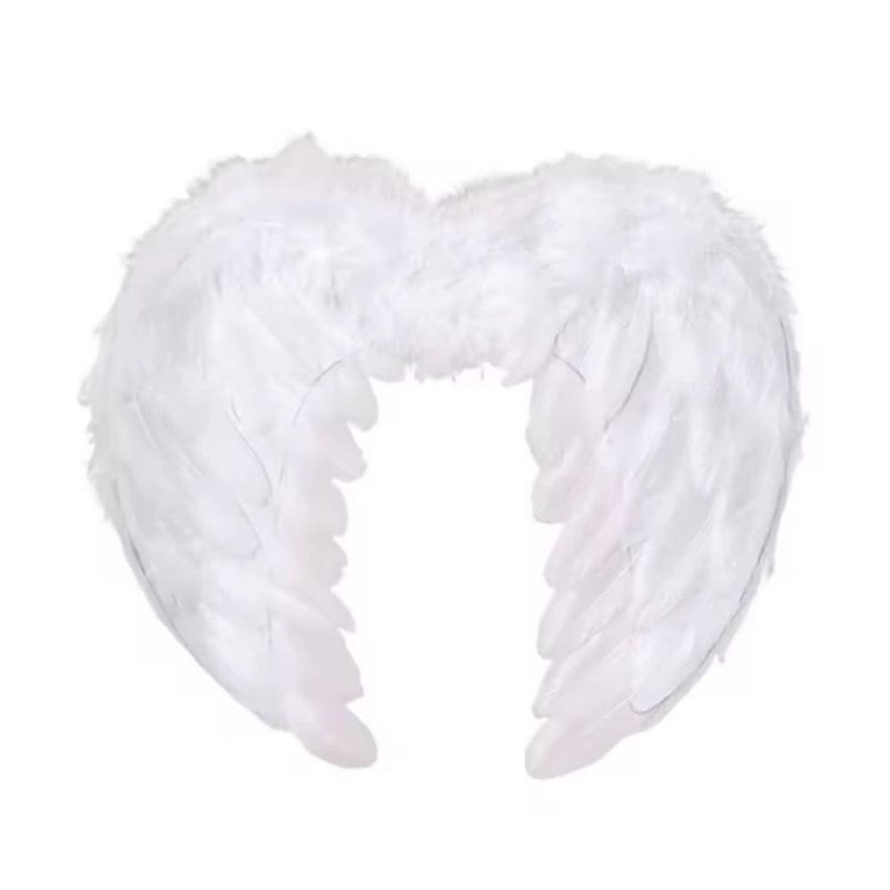 asa de anjo com pena branca nyr festas 45x35cm (mp)