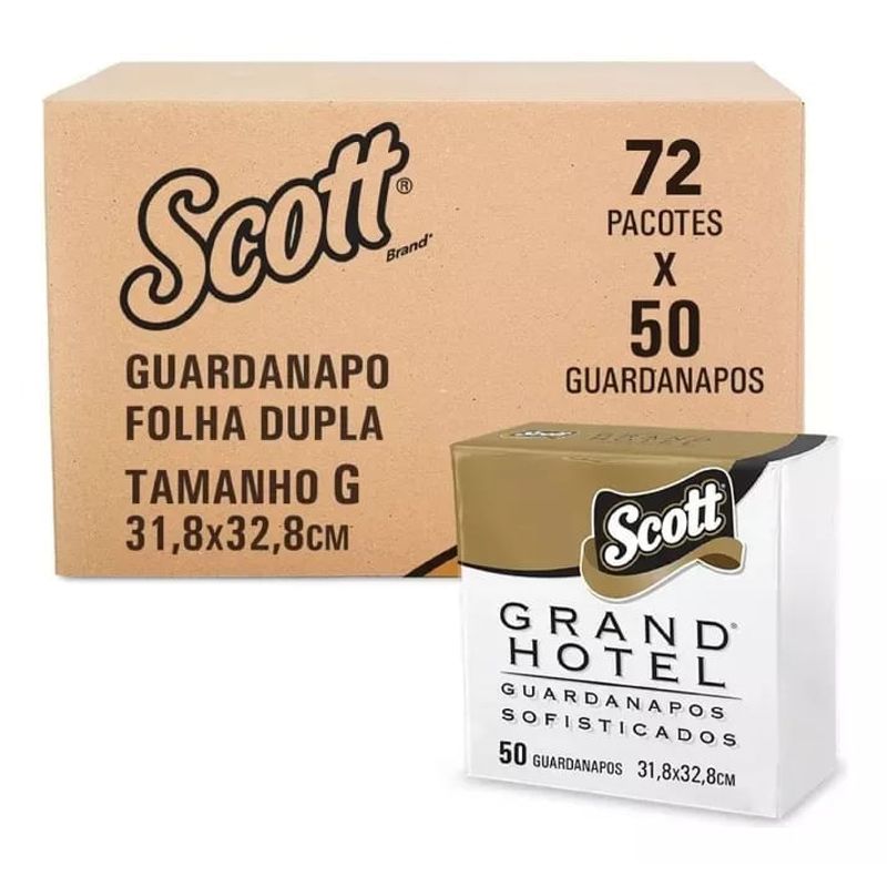 guardanapo scott folha dupla caixa com 72 pacotes (mp)