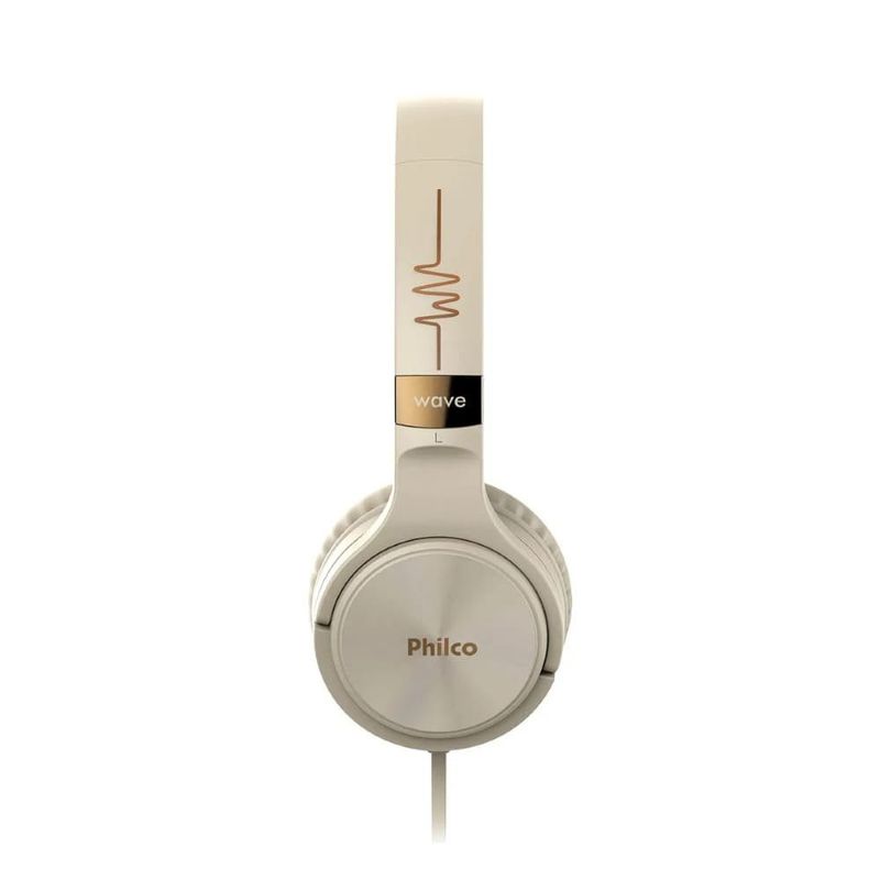 fone de ouvido philco wave flat com fio pfo02g gold (mp)