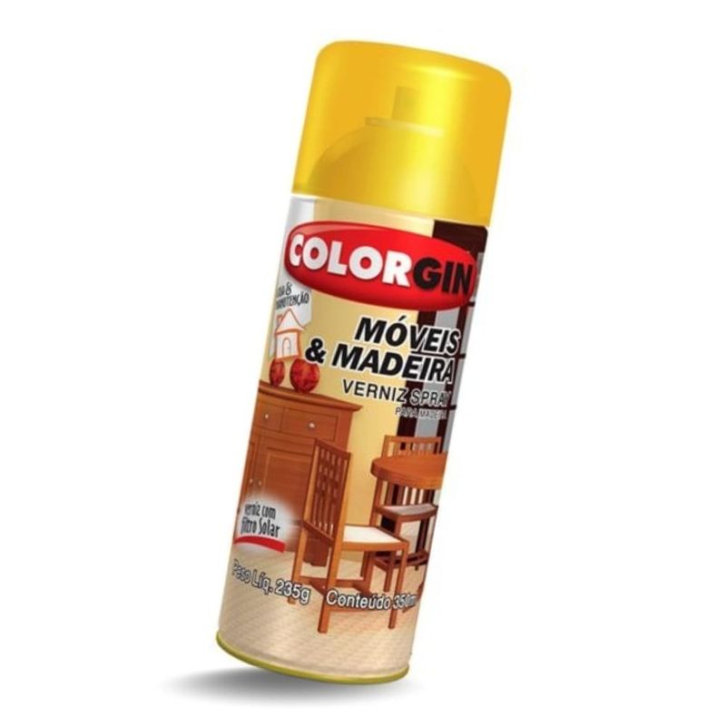 verniz spray colorgin móveis e madeira 350ml 765 natural brilhante (mp)