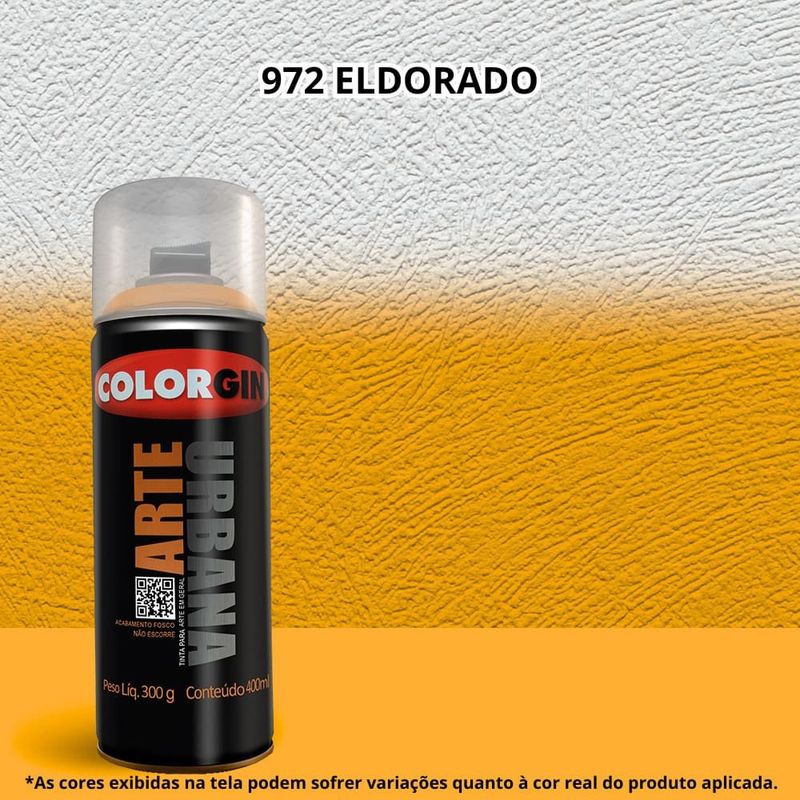 tinta spray colorgin arte urbana 400ml 972 eldorado (mp)