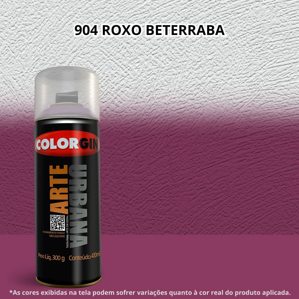 Tinta Spray Colorgin Arte Urbana 400ml 904 Roxo Beterraba (MP)