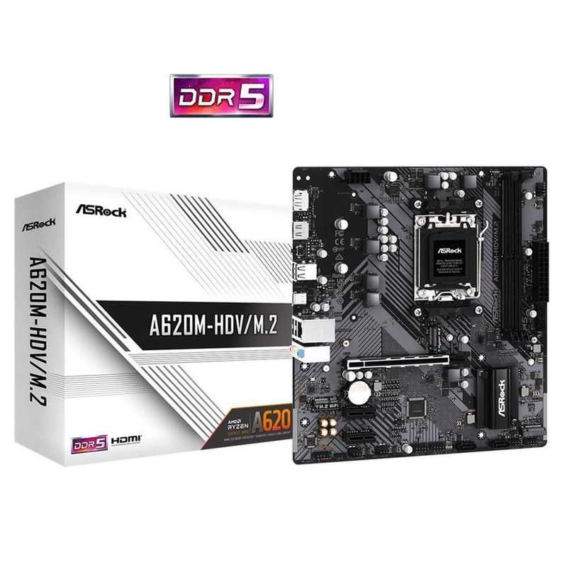 placa mãe micro atx asrock para amd am5 a620 2ddr5 (mp)
