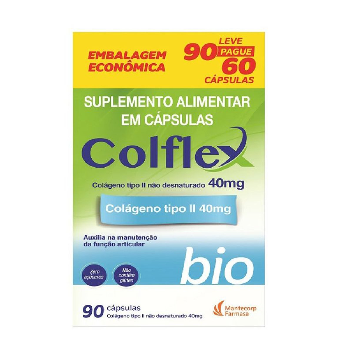 Colflex Bio 40mg 90 Cápsulas Mantecorp