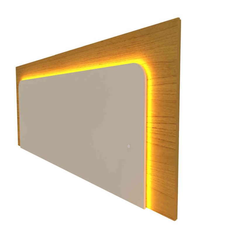 cabeceira gelius innova casal com led naturale e off white 252733