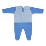 kit maternidade pimpolho azul claro listrado rn contém 1 macacão 1 manta 85541 (mp)