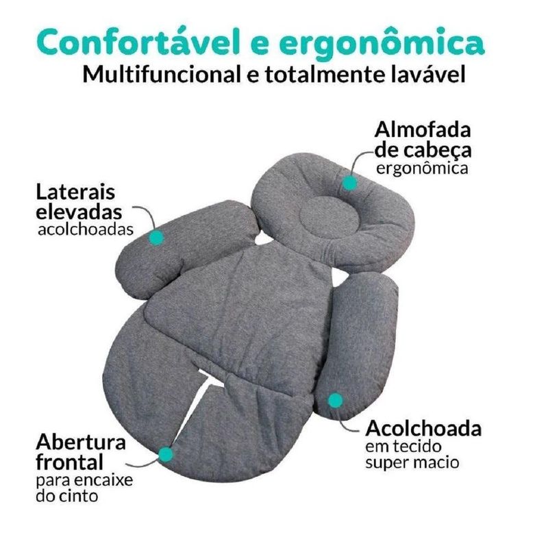 almofada infantil redutora de assento safenest 1st grey safety imp01918 (mp)