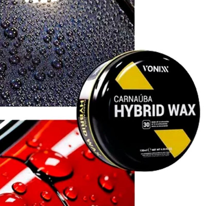 cera automotiva de carnaúba vonixx brilho e repelência com aplicador 120ml (mp)