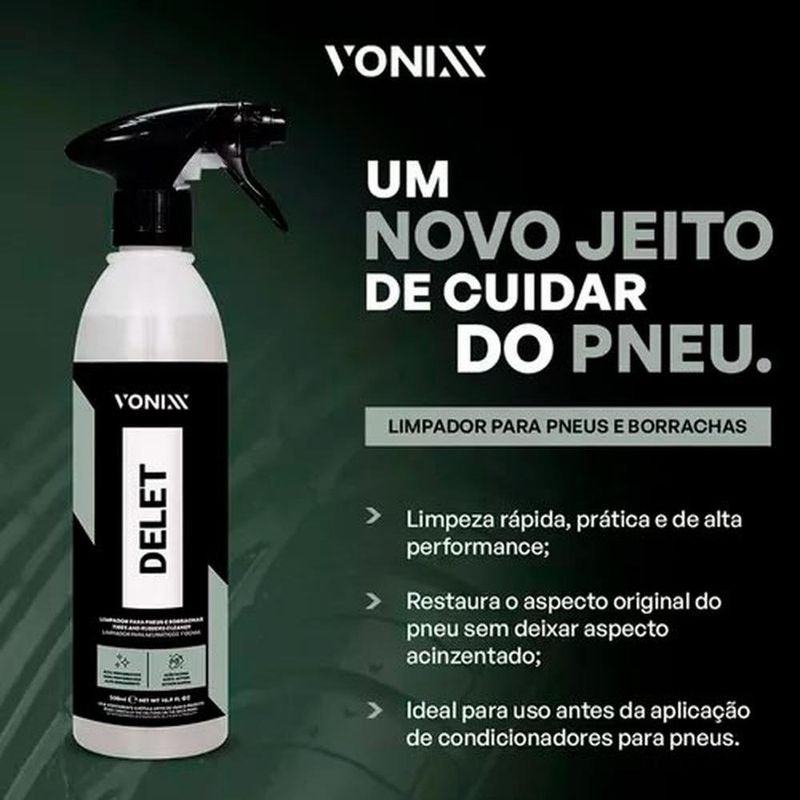limpador de pneu e borracha vonixx delet 500ml (mp)
