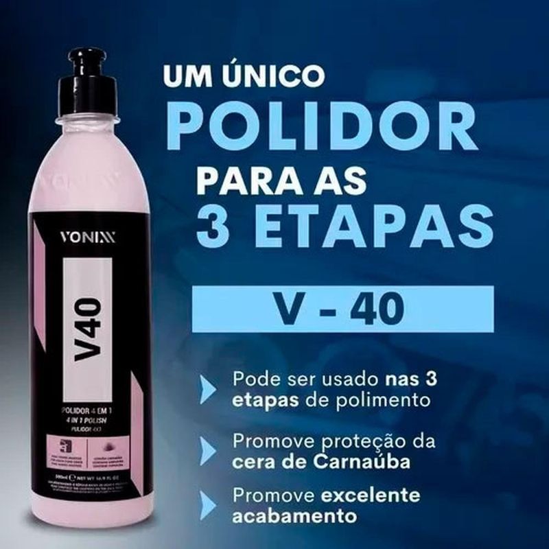 polidor automotivo 4 em 01 vonixx v40 500ml (mp)