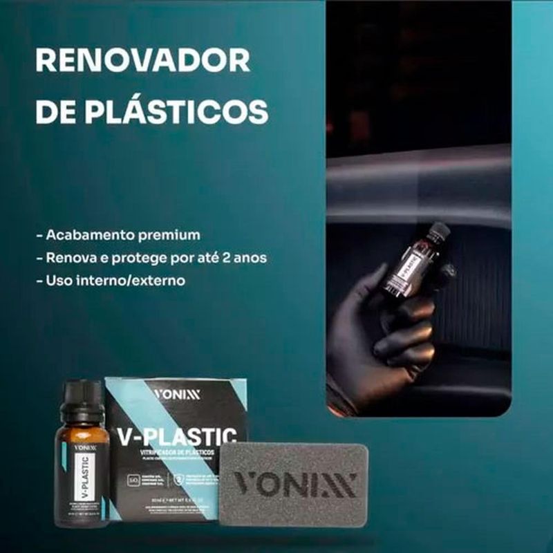 vitrificador para plástico automotivo vonixx v-plastic 20ml (mp)