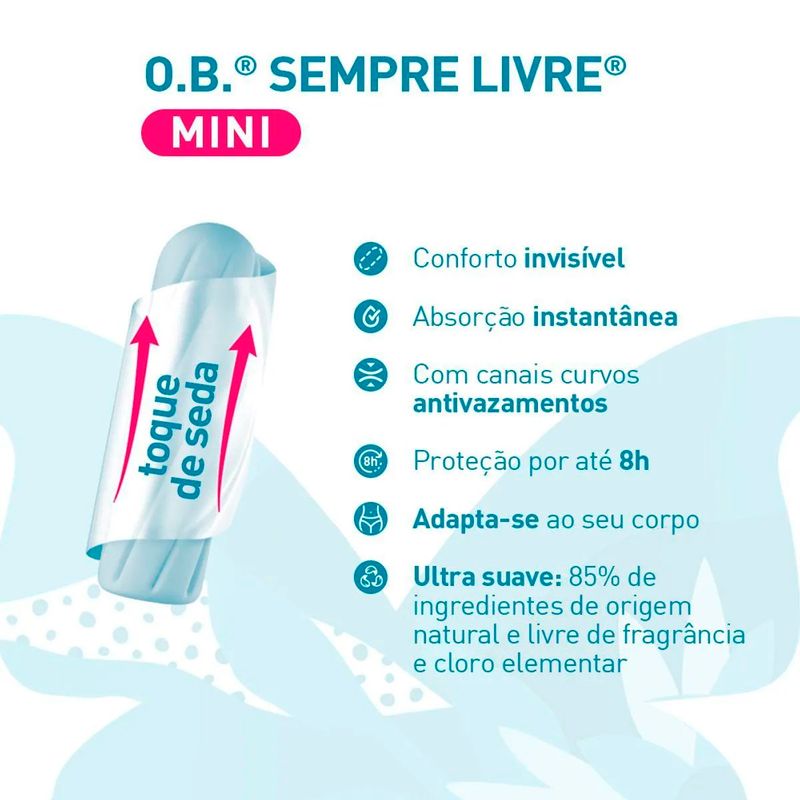 absorvente interno ob sempre livre procomfort médio 16 unidades