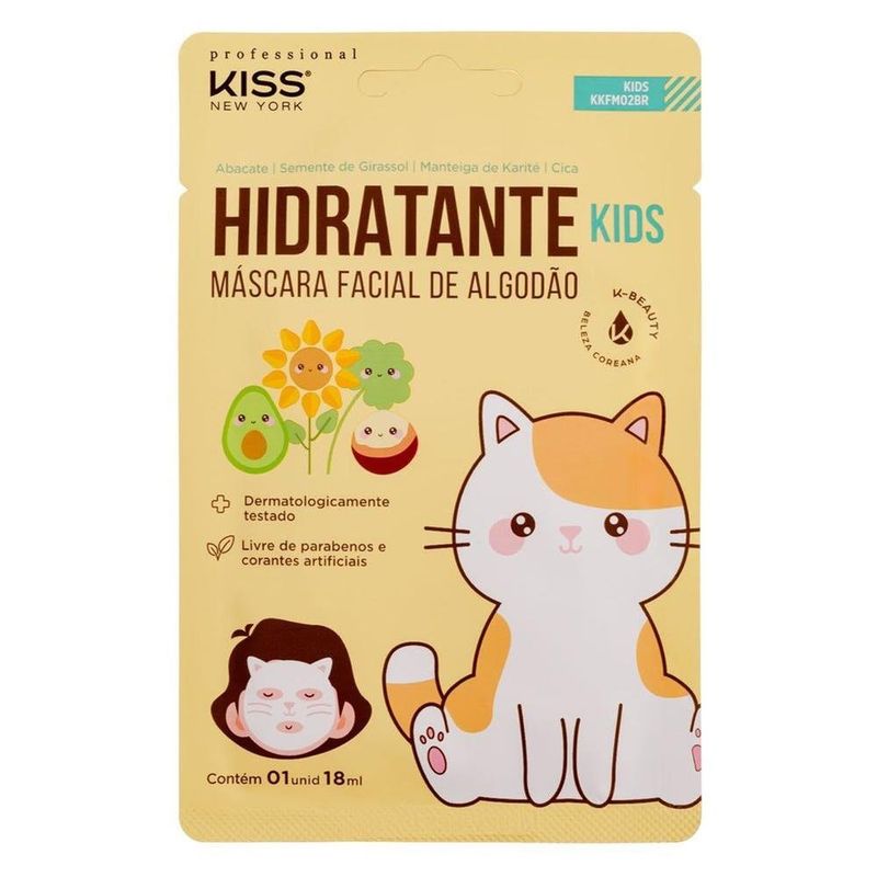 máscara facial kiss para crianças hidratante (mp)