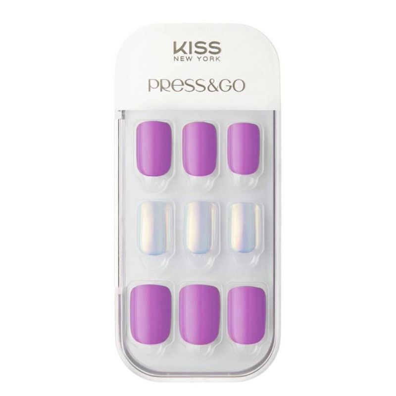 unhas postiças auto colantes kiss pink (mp)