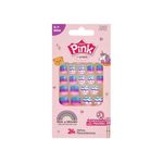 unhas postiças kiss infantil pink 7 autoadesivas (mp)