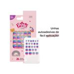 unhas postiças kiss infantil pink 7 autoadesivas (mp)
