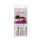 kit pincéis de maquiagem kiss para olhos (mp)