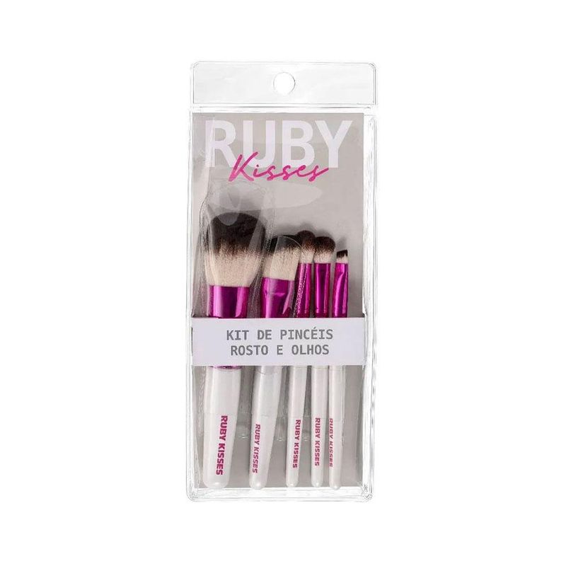 kit pincéis de maquiagem kiss para olhos (mp)