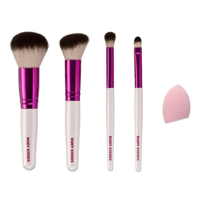 kit pincéis de maquiagem kiss de rosto (mp)