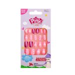 unha postiça kiss infantil pink 1 unhas autoadesivas (mp)