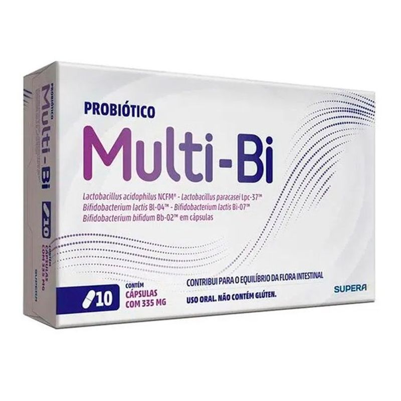 probiótico multi-bi 495mg 10 cápsulas supera