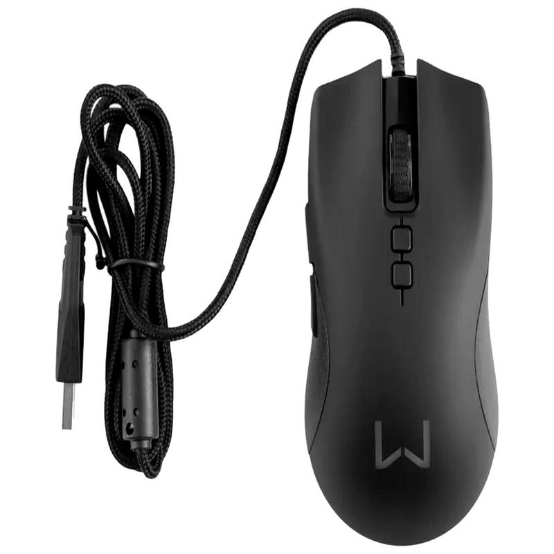 mouse gamer warrior usb rush 7 botões rgb 12000dpi preto (mp)