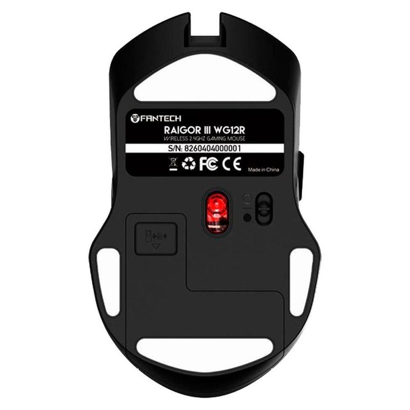 mouse fantech gamer sem fio recarregável raigor iii wg12r cinza (mp)