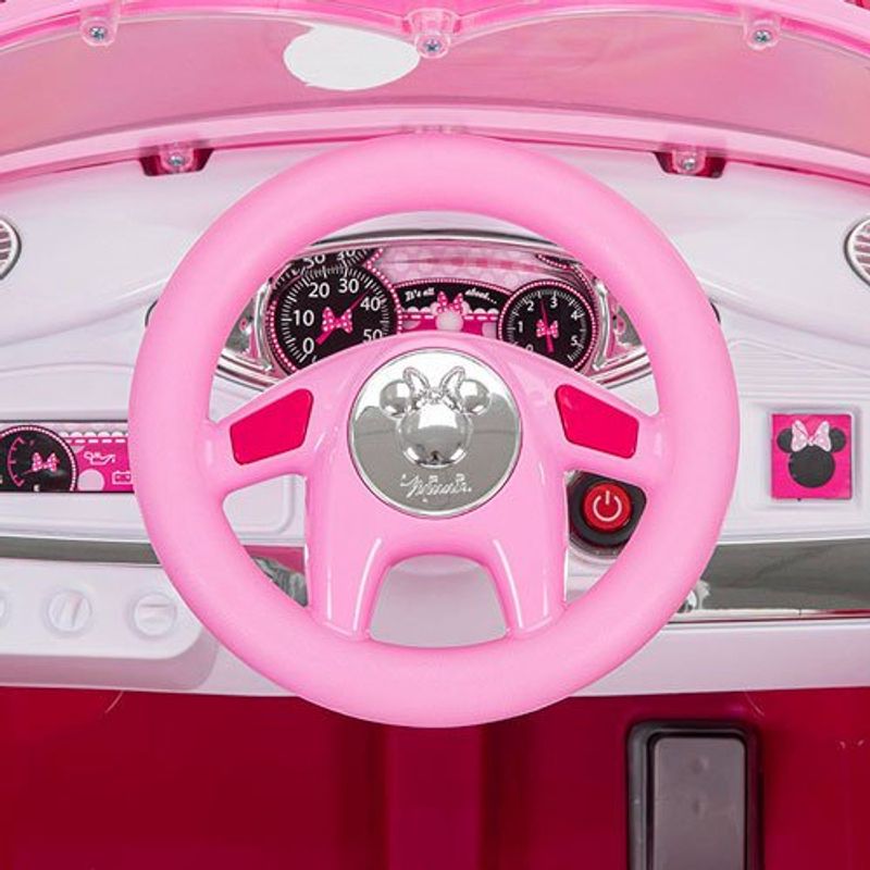 carro elétrico infantil zippy toys minnie 6v rosa 9148-ce23mn
