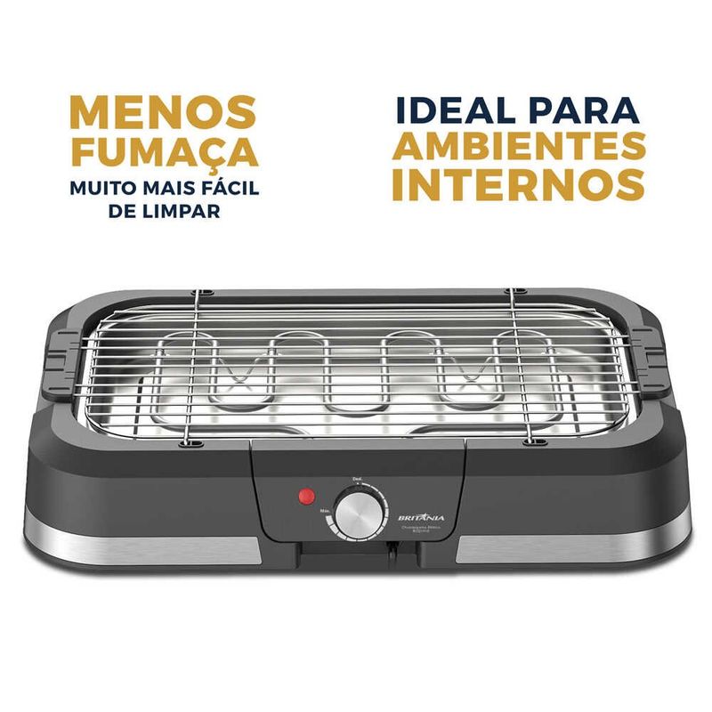 churrasqueira elétrica britânia bcq40 preto e inox