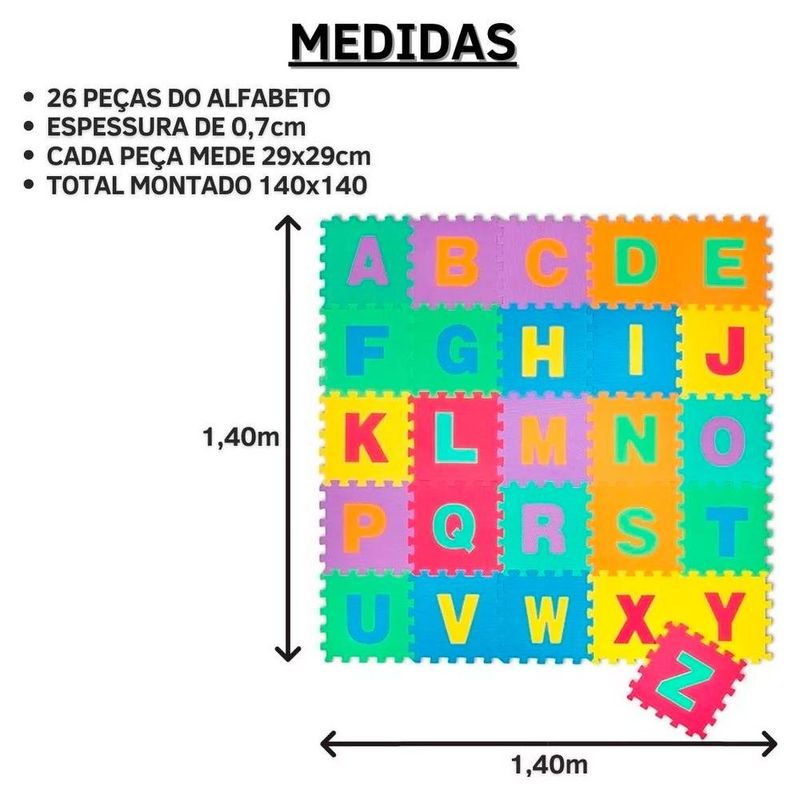 tapete tatame de atividades abc evamax eva colorido (mp)