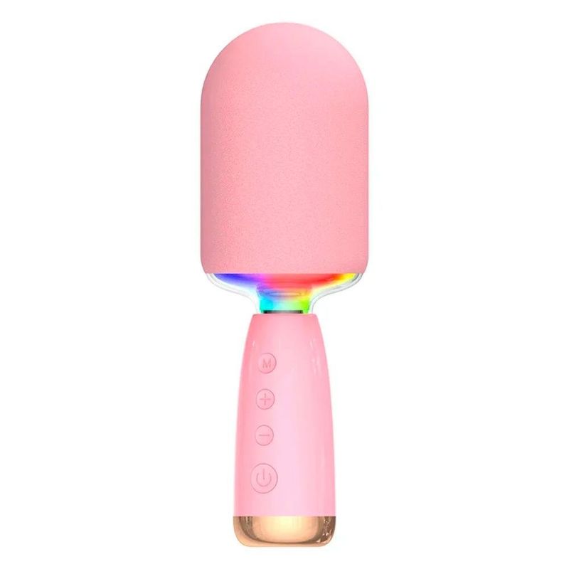 microfone karaokê h'maston mx07 rosa (mp)