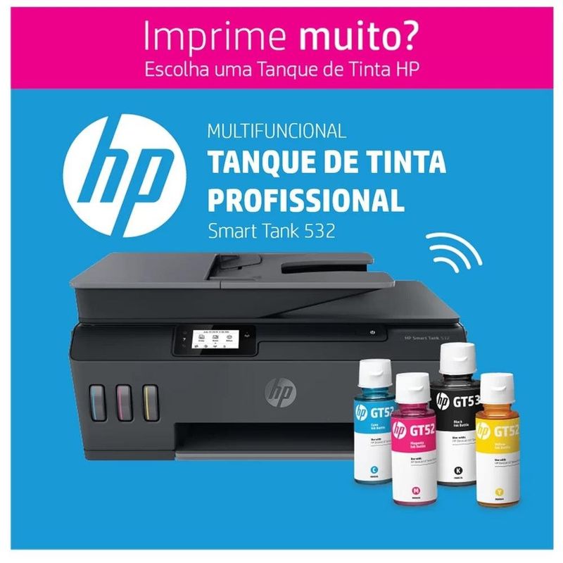impressora ink tank hp 532 aio colorido multifuncional 5hx16a (mp)