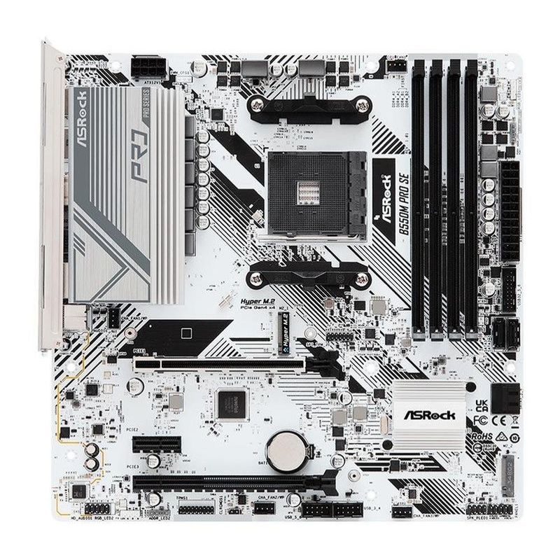 placa mãe asrock micro atx para amd am4 b550 pro se 4ddr4 branco (mp)