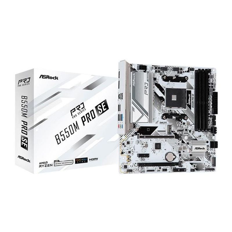 placa mãe asrock micro atx para amd am4 b550 pro se 4ddr4 branco (mp)
